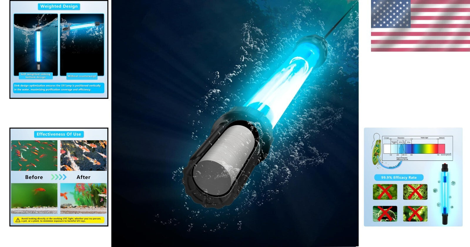 Premium 32W UV-C Light with 17FT Cable for Clear Pools & Aquatic Spaces