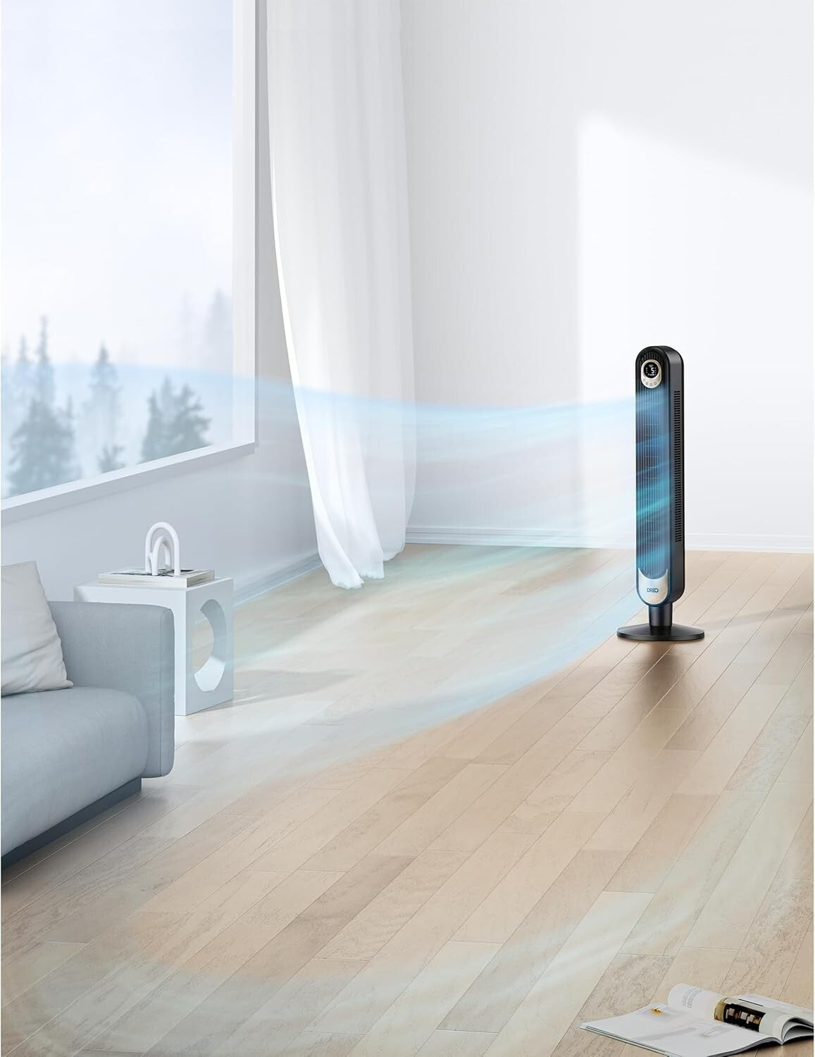 Elegant 42" Oscillating Bladeless Fan - Powerful Cooling with Remote & Timer