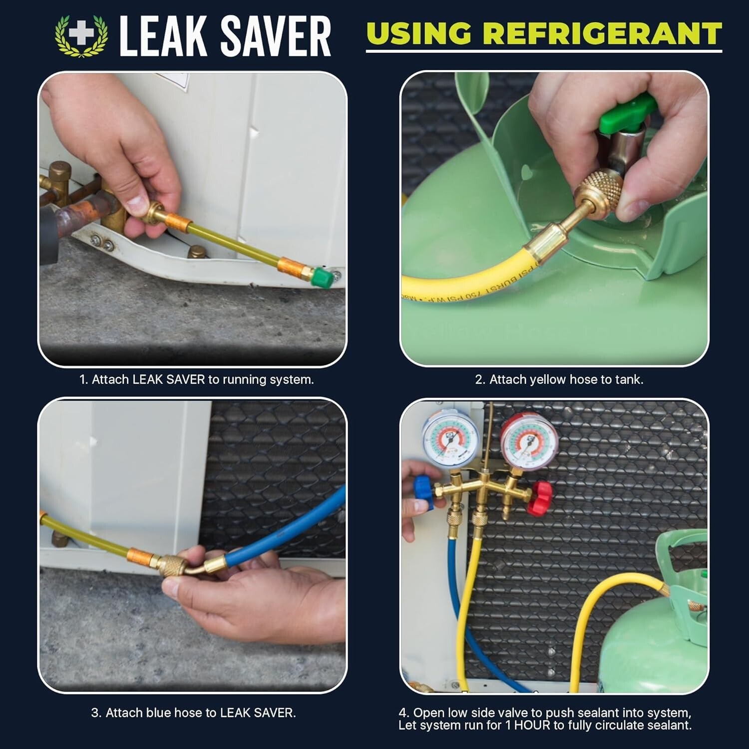 Direct Inject AC Leak Sealer - Compatible with All HVAC Systems Up to 5 Tons