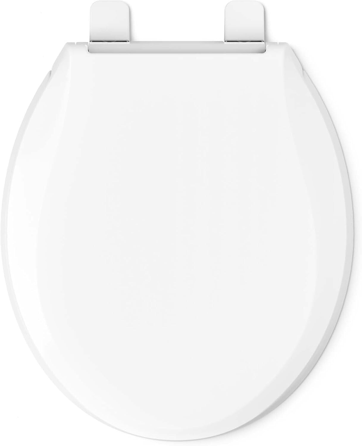 Durable Polypropylene Toilet Seat with Quick-Release Hinges - White Round Design