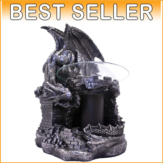 Fierce Dragon Castle Electric Oil Burner - Elegant Black Tabletop Decor