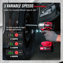 Load image into Gallery viewer, Portable 20V Brushless Impact Gun Kit with Fast Charger and Bright LED Light