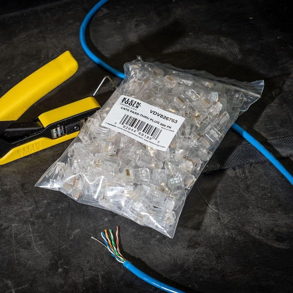 200-Pack Gold Plated RJ45 Pass-Thru Modular Connectors - Assurance in Quality