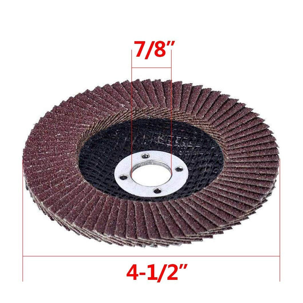 Durable 40 Grit Flap Discs - 40PCS 4.5" Grinding Wheels for Various Applications