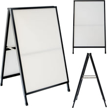 Load image into Gallery viewer, Portable Black Steel 24x36 Inch Sidewalk Sign with Corrugated Plastic Boards