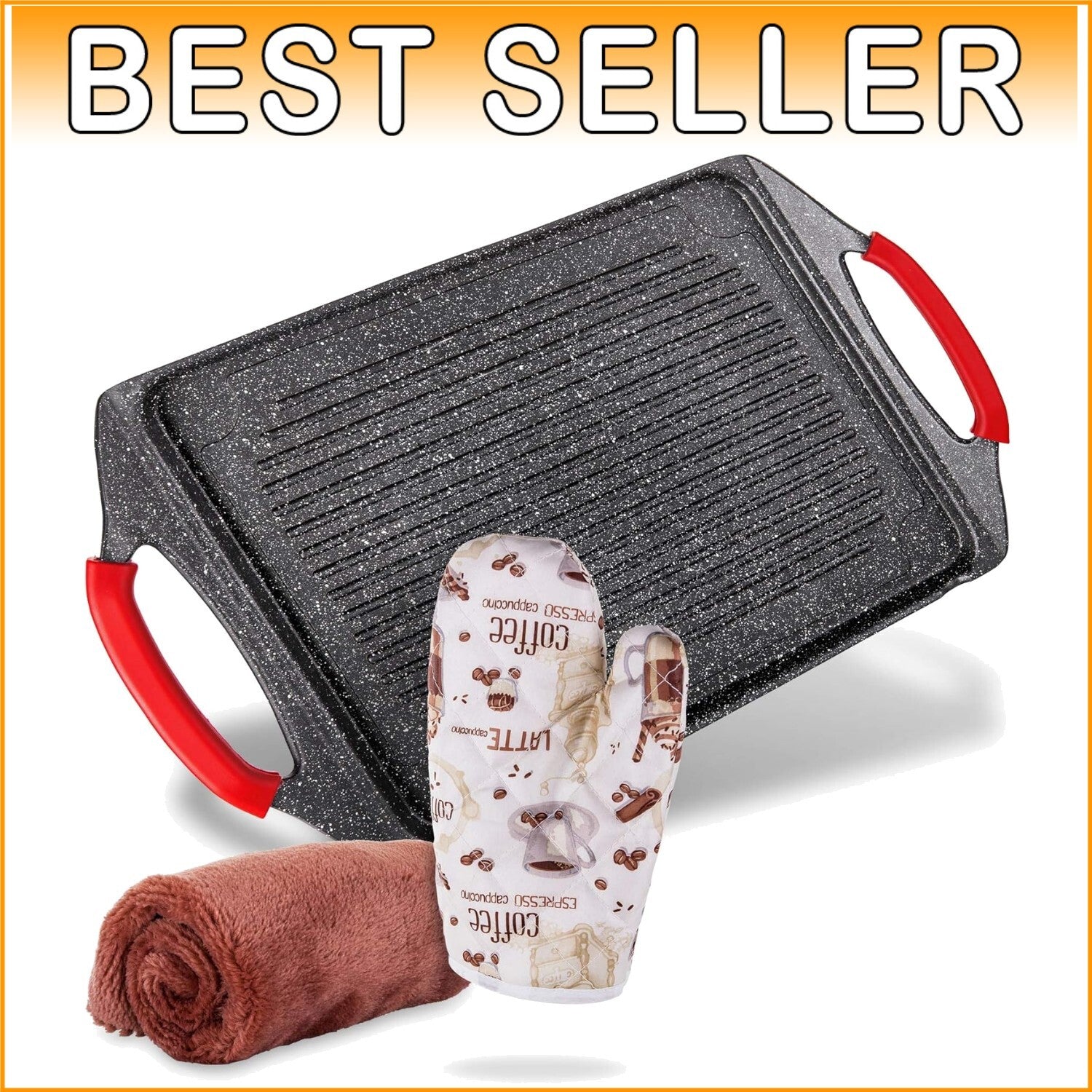 Eco-Friendly Lightweight Griddle Pan - Perfect for Steaks, Vegetables & Fish