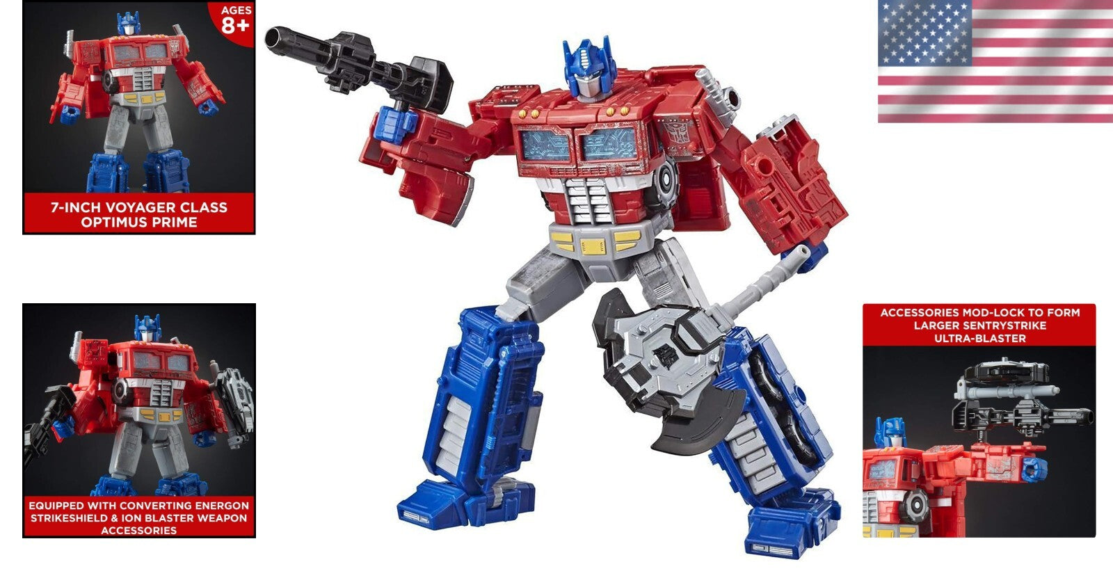 8.5" Transformers Optimus Prime Voyager Class Action Figure with Custom Weapons
