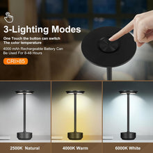 Load image into Gallery viewer, Waterproof Cordless Table Lamps - 3 Color Dimming Rechargeable Lighting Set