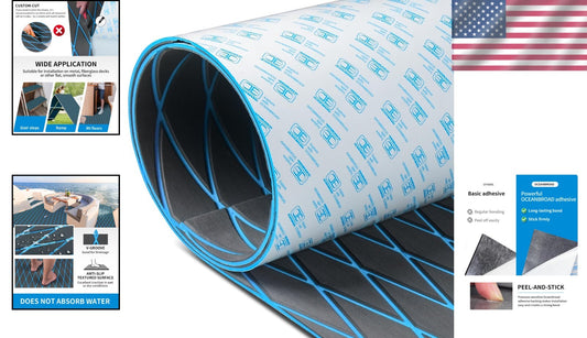 Diamond Pattern Self-Adhesive EVA Foam Boat Flooring Mat - 96''x45'' Non-Slip