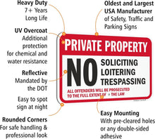Load image into Gallery viewer, 2-Pack Private Property No Soliciting Signs - Durable 12x18" Aluminum Design