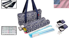 Load image into Gallery viewer, Luxury American Mahjong Set: 166 Engraved Tiles, Racks &amp; Quilted Blue Carry Bag