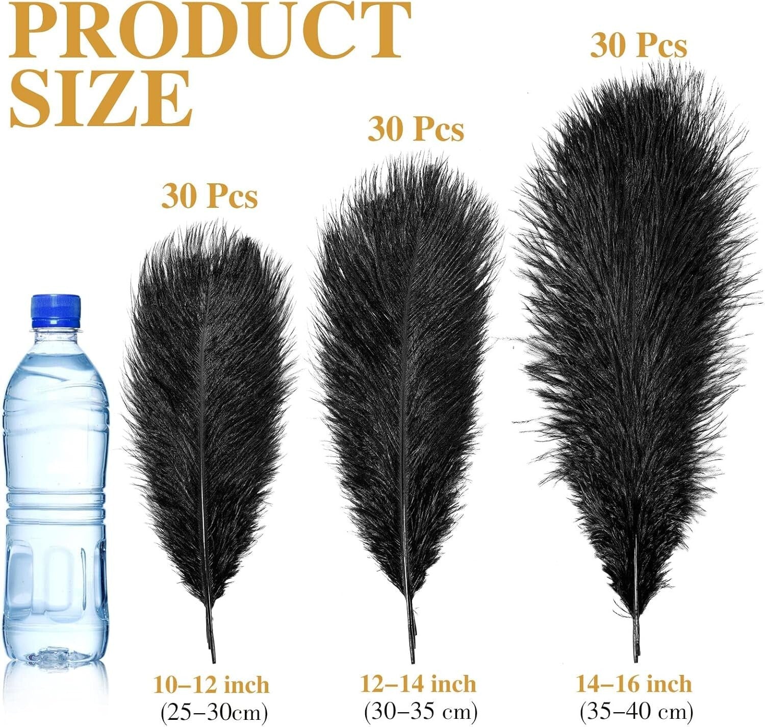 Versatile 90 Pcs Natural Ostrich Feathers - Craft, Decor & DIY Essentials