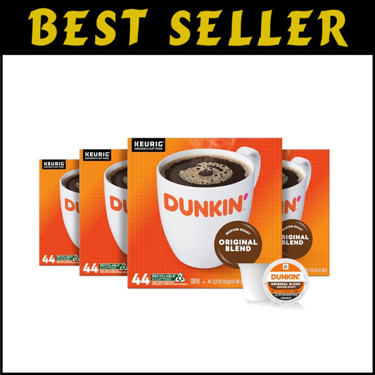 Dunkin' Original Blend Medium Roast Coffee - 176 K-Cup Pods for Quick Brewing