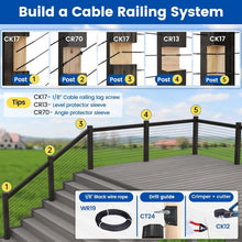 Load image into Gallery viewer, Durable 120 Pack 1/8" Railing Kit - Minimalist Black Aesthetic for Any Space