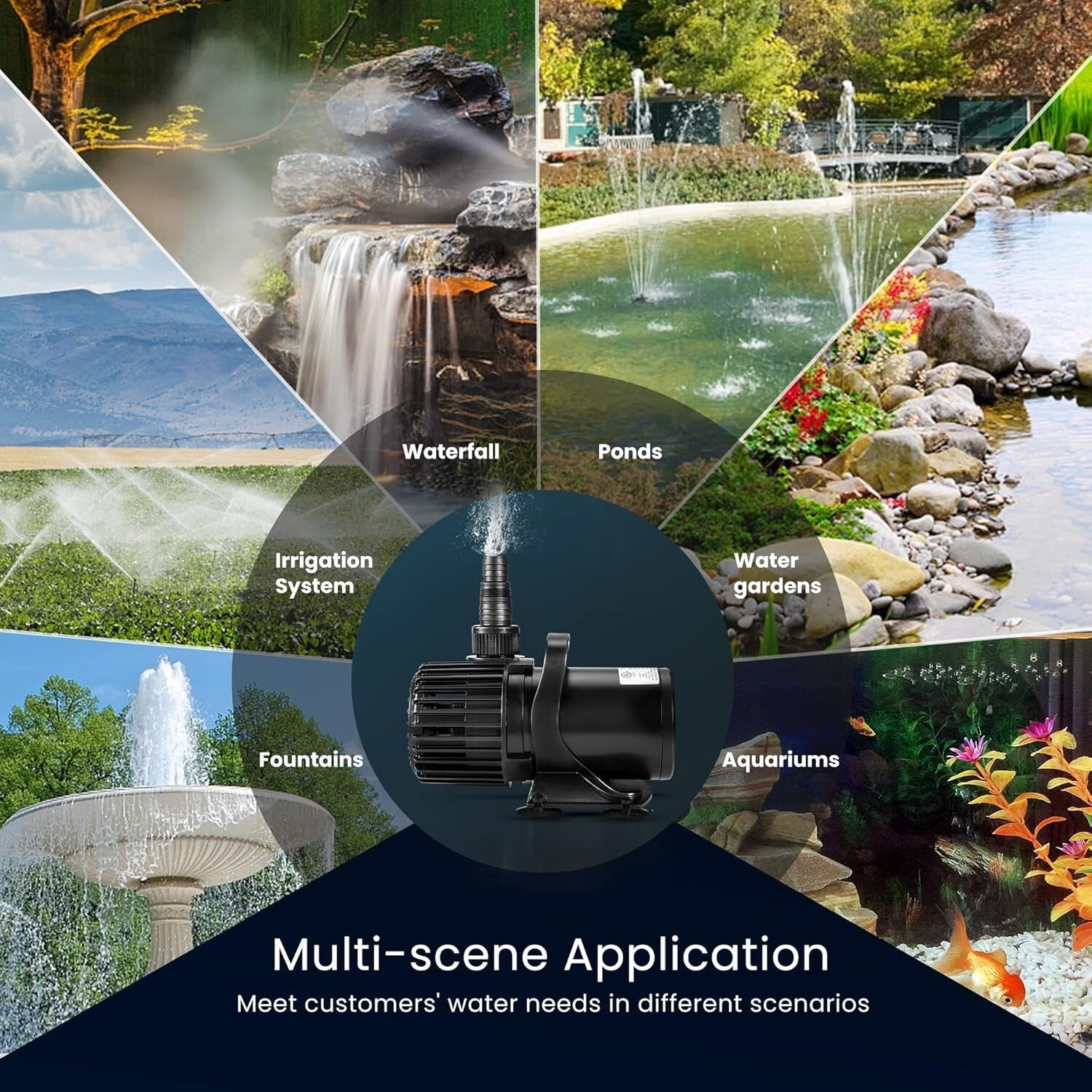 High-Performance 2700GPH Water Pump - Quiet & Energy Efficient for Fish Tanks