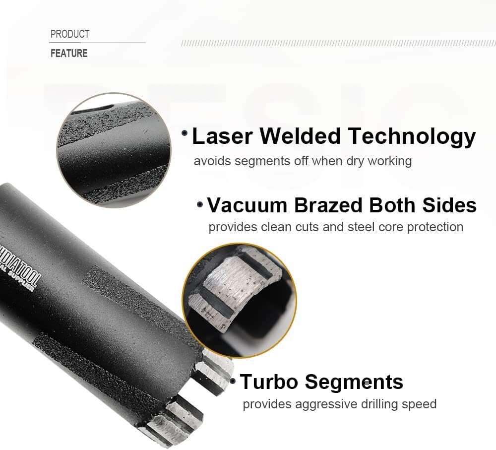 Ultra-Durable 3 Inch Diamond Core Drill Bits for Marble, Granite, and Brick