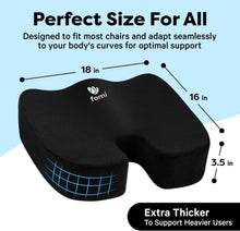 Load image into Gallery viewer, Extra Thick High-Density Memory Foam Seat Cushion for Back Pain Relief - Black