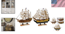 Load image into Gallery viewer, Fully Assembled Mayflower &amp; Victory Model Ships - Nautical Decor Set (2 Pack)