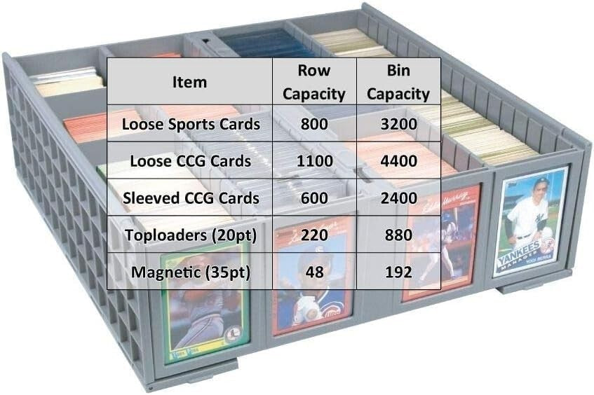 Hinged Card Holder Bins - 2 Pack, Stackable Design, Fits MTG & Pokémon Cards