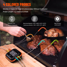 Load image into Gallery viewer, Rechargeable Wireless Meat Thermometer with Colored Probes and LCD Display