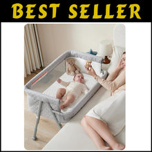 Load image into Gallery viewer, Stylish Bedside Sleeper Crib with Auto-Lock Wheels &amp; Comfortable Fleece Mattress