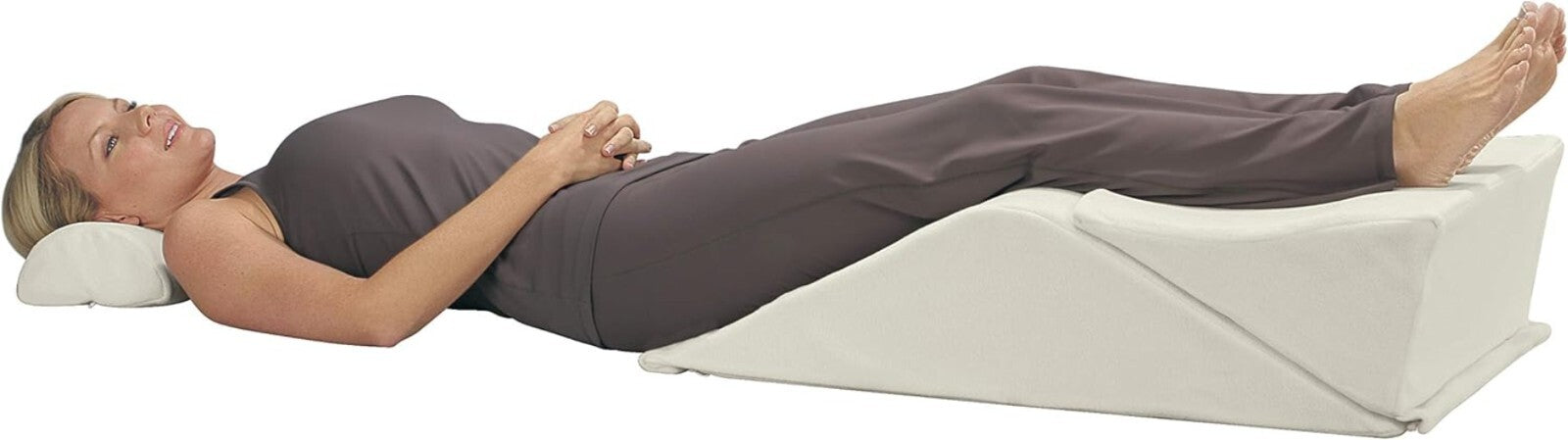 4 Piece BackMax Wedge Pillow System with Machine Washable Cover & Comfort Foam