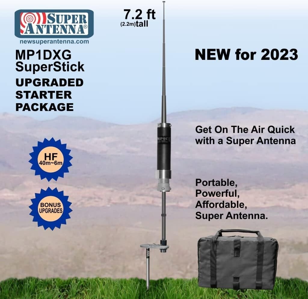 Portable All Band HF Antenna with Ground Mount - Ideal for Ham Radio Enthusiasts