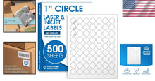 Load image into Gallery viewer, Durable 1" Circle Labels - 500 Matte White Stickers for Home &amp; Business Use