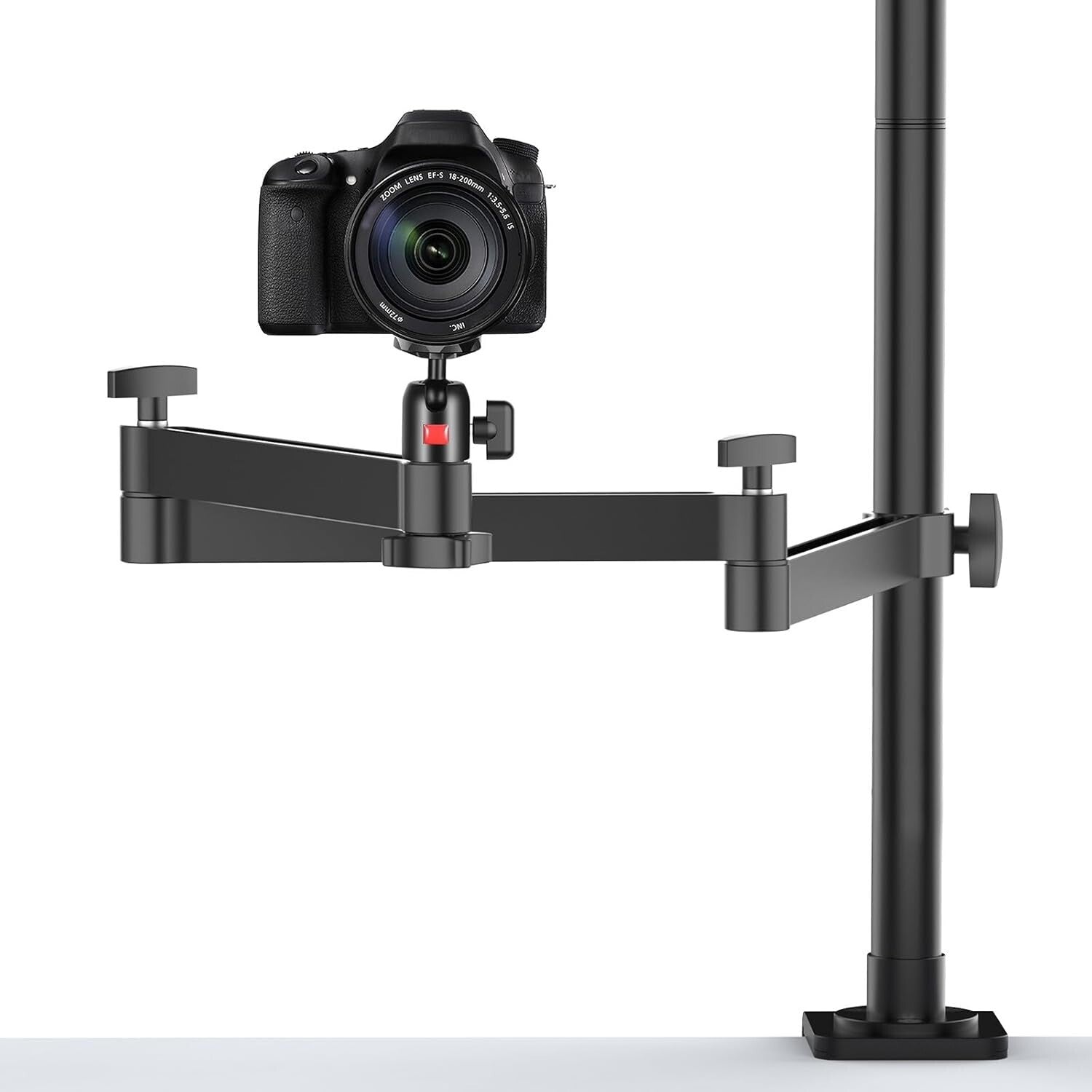 Aluminum Camera Desk Mount Stand – 27.56” Adjustable Arm for Creative Shots