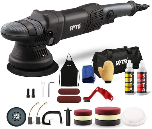 Complete Car Detailing Kit: 5-Inch Polisher, Pads & Accessories for All Surfaces