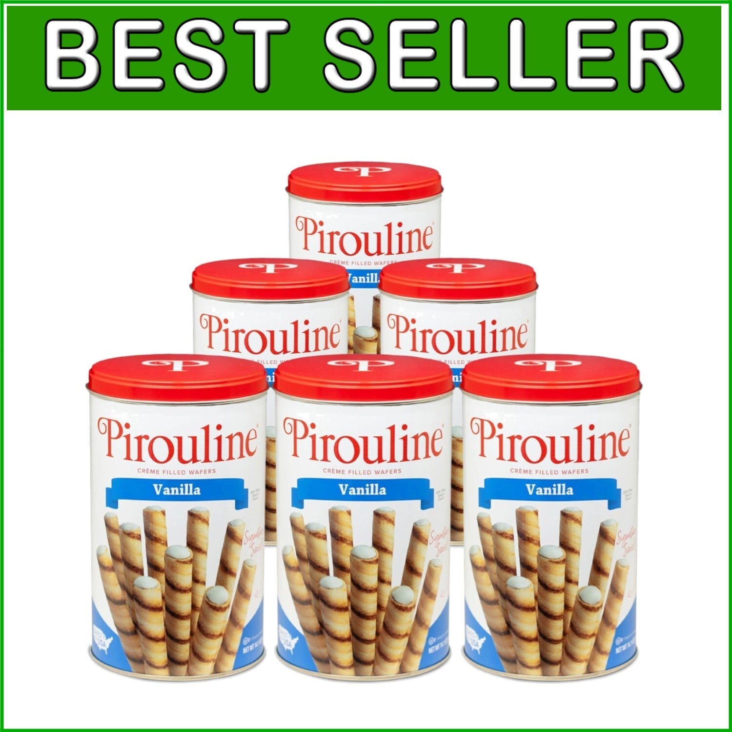 Freshly Baked Vanilla Crème Rolled Wafers - Perfect for Coffee or Gifts, 6 Pack