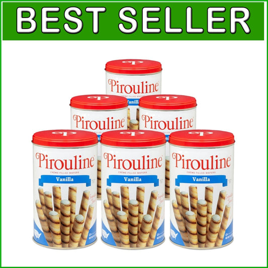 Freshly Baked Vanilla Crème Rolled Wafers - Perfect for Coffee or Gifts, 6 Pack