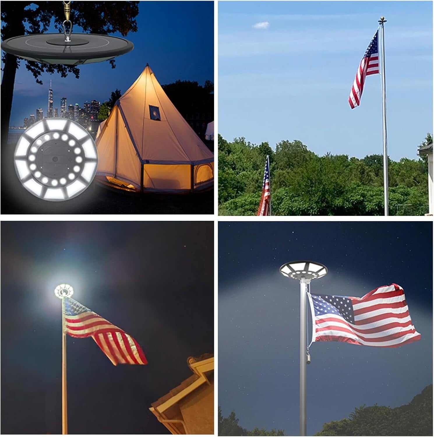 Energy Efficient Solar Flag Pole Light - 10000 mAh Battery, Auto On/Off Feature
