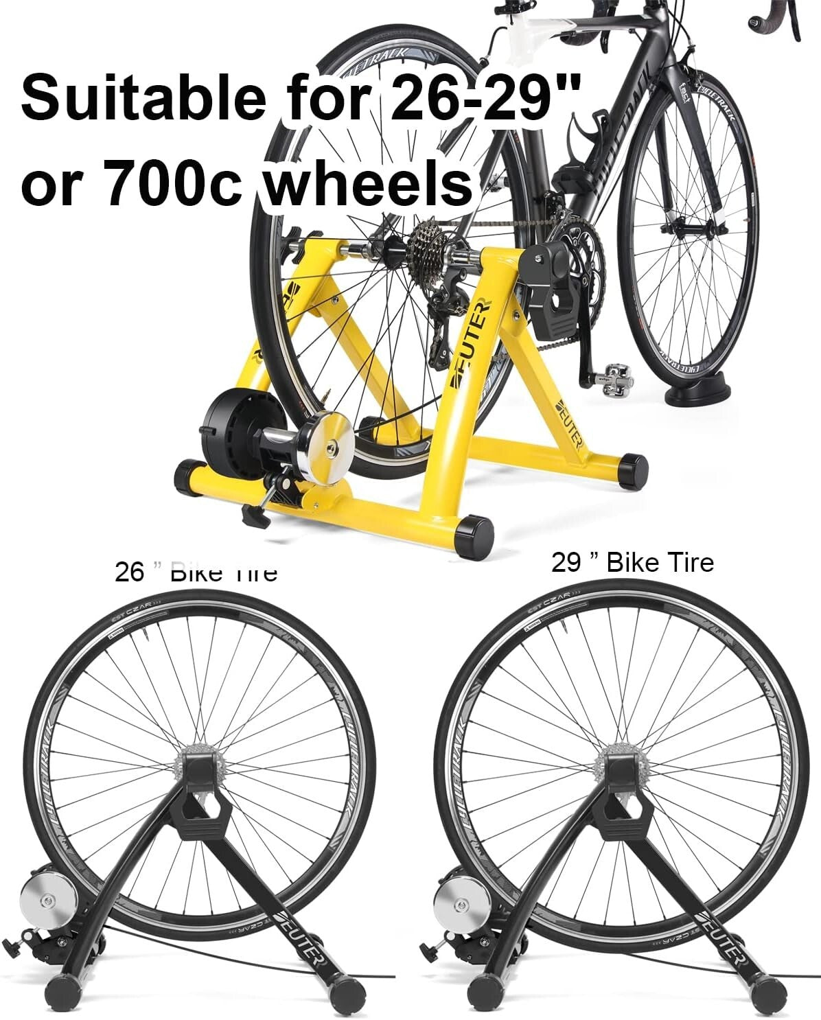 Adjustable Magnetic Bicycle Stand with Front Wheel Riser Block - Indoor Fitness