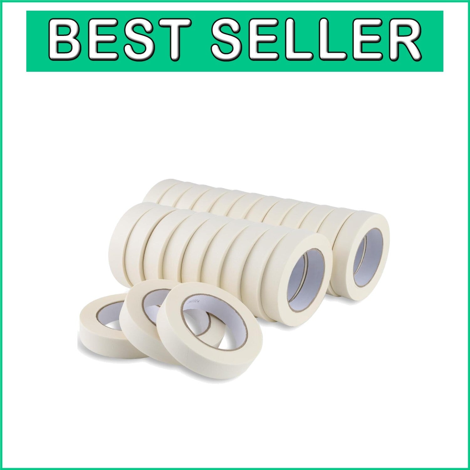 Durable 1 Inch Beige Masking Tape - 24 Rolls of 55 Yards Each for Versatile Use