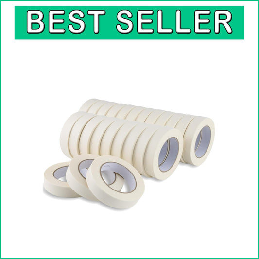 Durable 1 Inch Beige Masking Tape - 24 Rolls of 55 Yards Each for Versatile Use