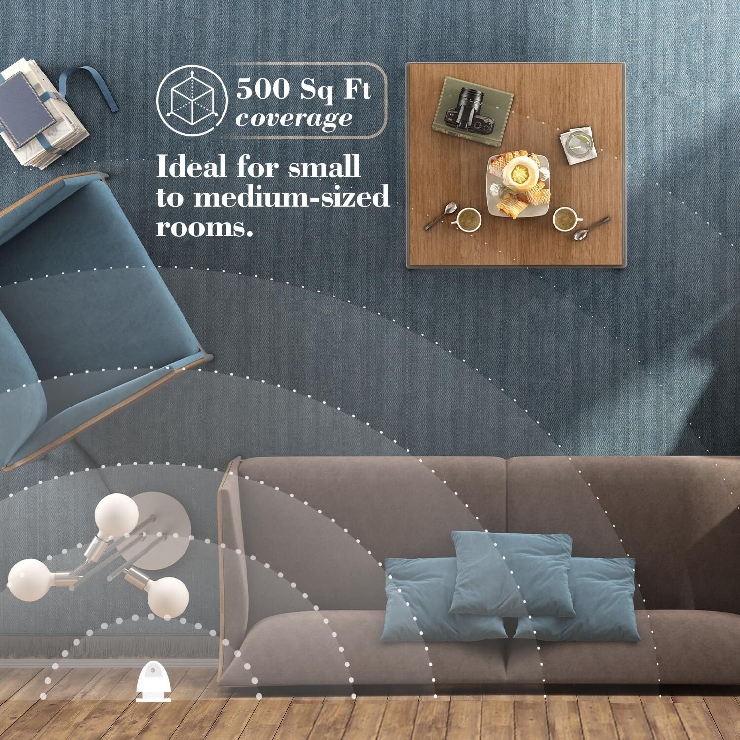 Silent Waterless Diffuser for Home & Office - 500 Sq. Ft Coverage, Auto Shutoff