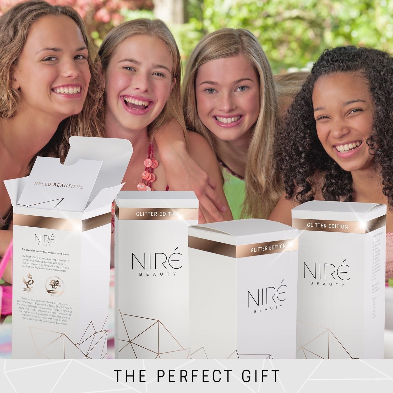 Award-Winning Glitter Makeup Brushes with Beauty Blender & Cleaner - Gift Ready!