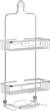 Load image into Gallery viewer, Rustproof Aluminum Shower Caddy - 2-Shelf Overhead Organizer in Satin Chrome