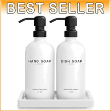 Load image into Gallery viewer, Luxury White Glass Kitchen Soap Dispenser Set - Perfect Gift for Any Occasion