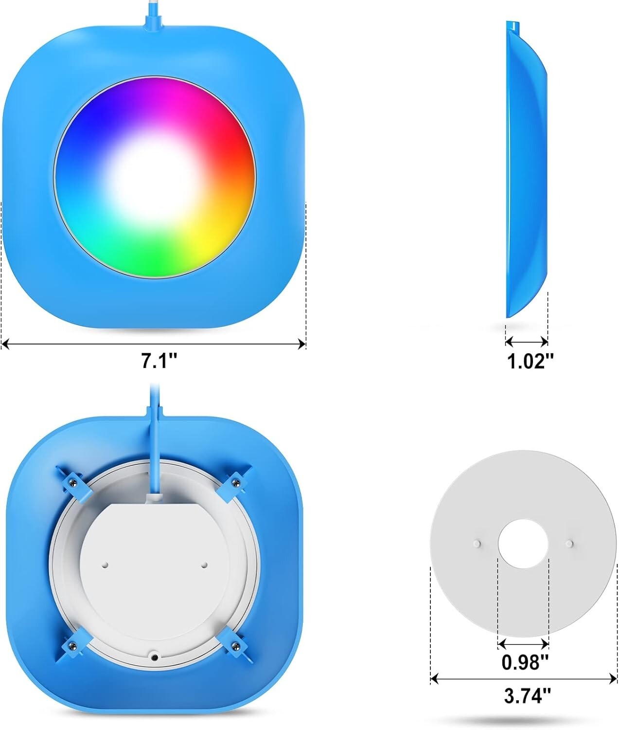 Customizable Magnetic Pool Lights - Safe for Night Swimming with APP Control