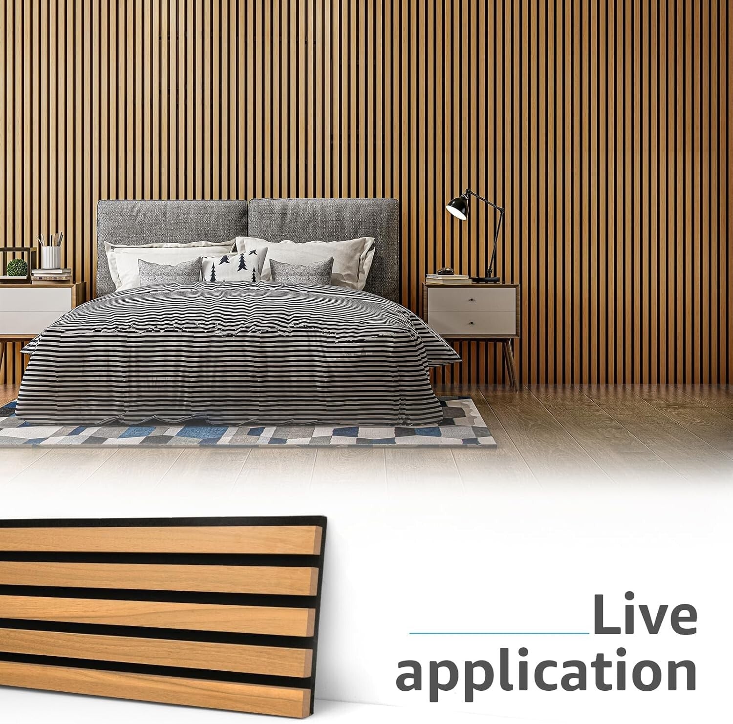 Eco-Friendly 4-Piece Acoustic Wood Slat Panels for Enhanced Home Aesthetics