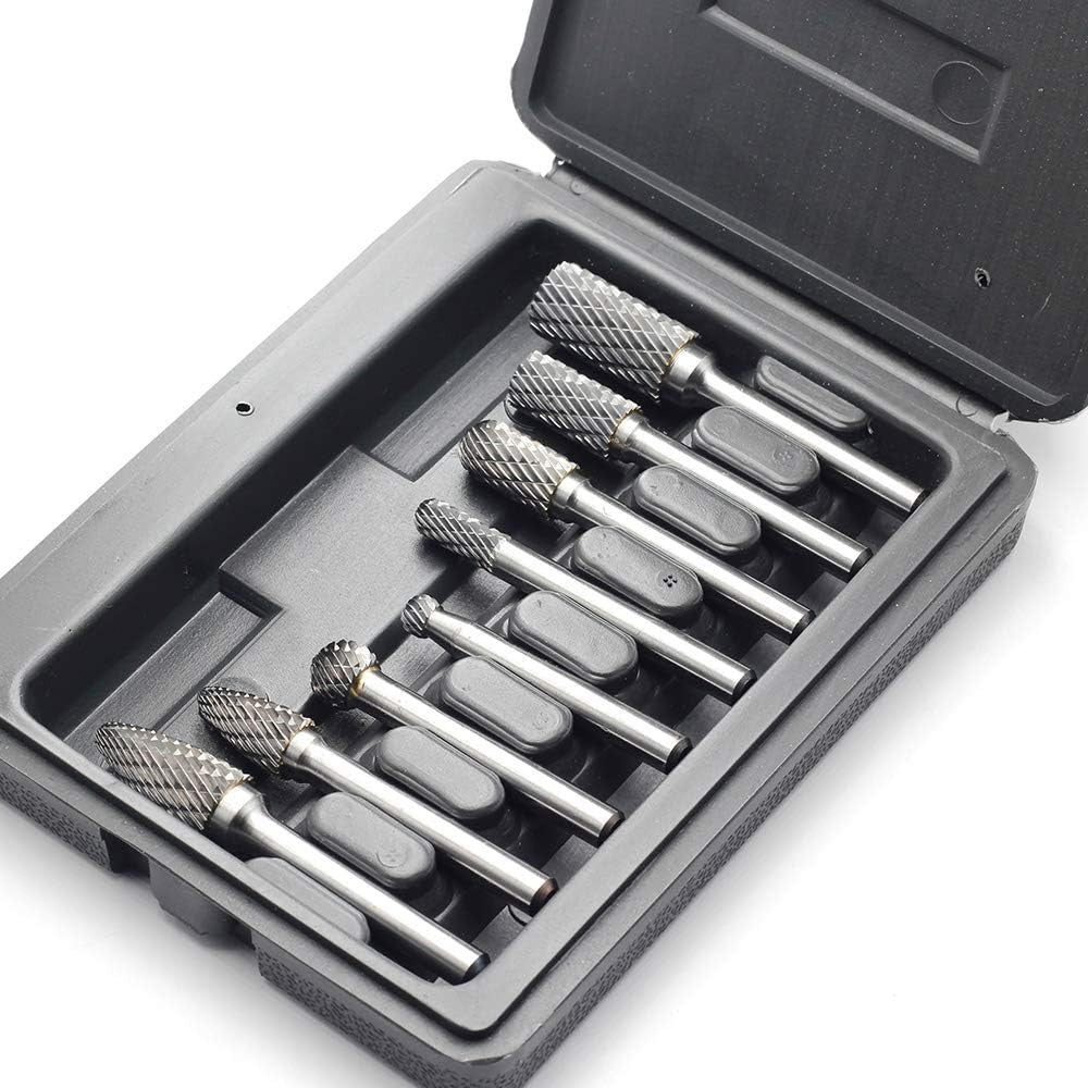 Durable 8-Piece Rotary Burr Set - Heavy Duty Carbide for Engraving & Sculpting