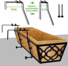 Load image into Gallery viewer, Elegant 24" Planter Boxes with Quatrefoil Design and Coconut Liner - 2 Piece Set
