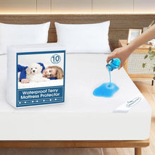 Load image into Gallery viewer, 10 Pack Noiseless Waterproof Twin XL Mattress Protector - Plush Terry Cover