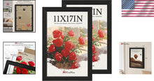 Load image into Gallery viewer, Versatile 11x17 Wooden Frames - Textured Black, Vertical &amp; Horizontal Display