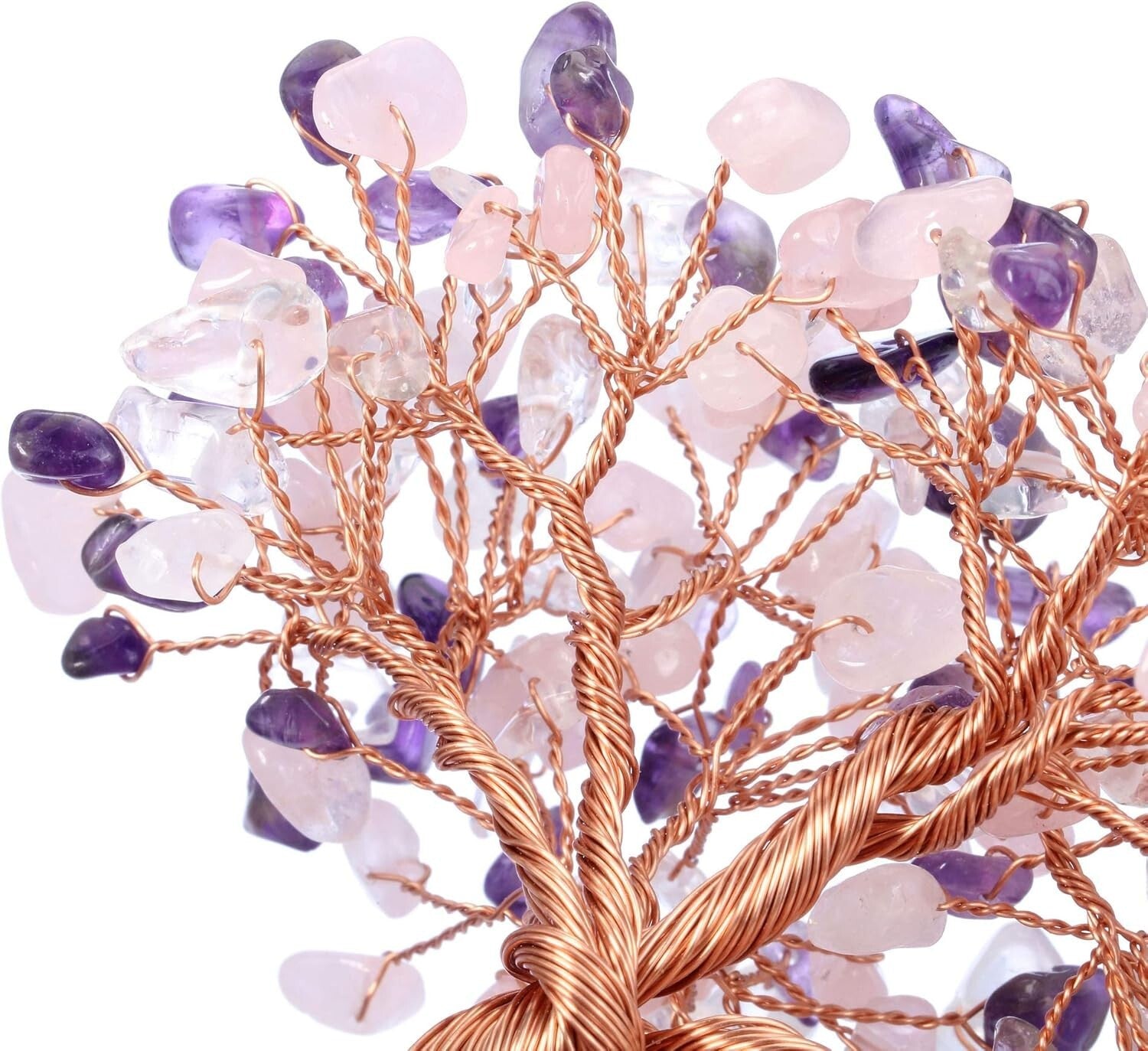 Feng Shui Crystal Money Tree - Rose Quartz, Amethyst, Clear Quartz Design