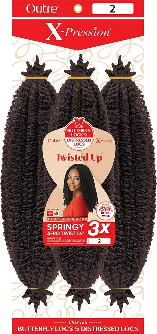 Soft Texture 16-Inch Dark Brown 2 Twisted Up Hair Extensions - X-Pression 5-Pack