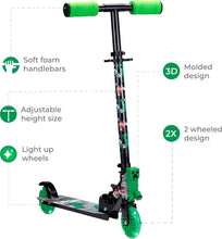 Load image into Gallery viewer, Minecraft 2 Wheel Kick Scooter with Light-Up Wheels - Foldable &amp; Adjustable