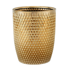 Load image into Gallery viewer, Stylish Open-Top Gold Trash Can - Durable Ceramic Waste Container for Any Room